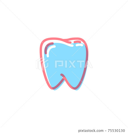 Tooth icon in modern colors on white 75530130