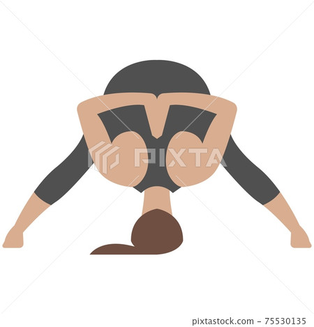 Yoga downward pose prasanta vector woman isolated Yoga downward pose prasanta vector woman isolated 75530135