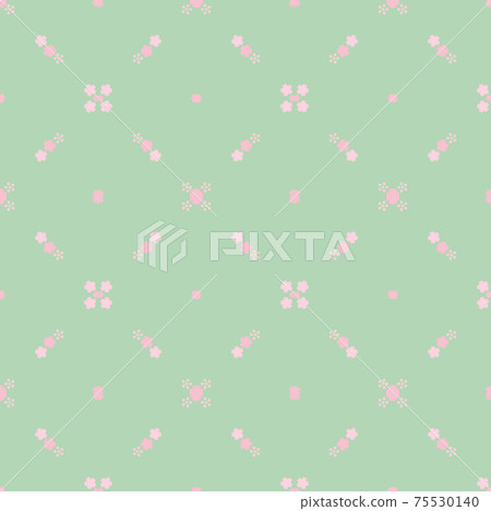 小櫻花可愛連續背景壁紙抹茶綠色 75530140
