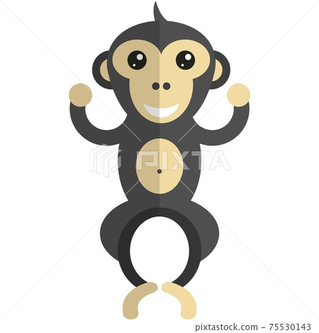 Monkey flat vector icon illustration isolated on white Monkey flat vector icon illustration isolated on white 75530143