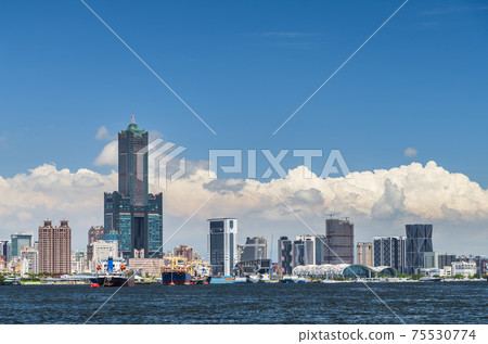 The coastal urban landscape of the port of Kaohsiung in Taiwan The coastal urban landscape of the port of Kaohsiung in Taiwan 75530774