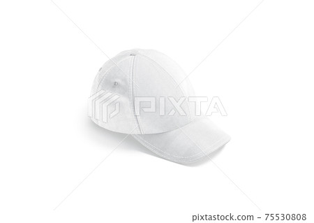 Blank white baseball cap mockup, side view 75530808