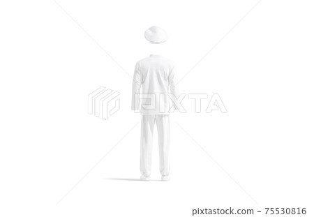 Blank white chef uniform mock up, back view Blank white chef uniform mock up, back view 75530816
