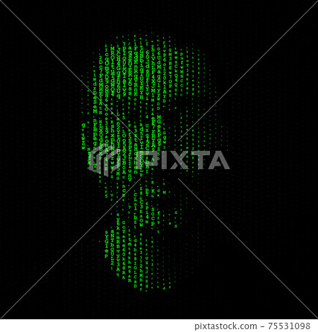 Man portrait, matrix concept illustration 75531098