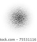 Halftone circle made of letters and digits 75531116