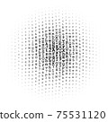 Halftone circle made of letters and digits 75531120