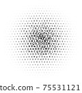 Halftone circle made of letters and digits 75531121