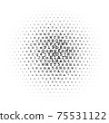 Halftone circle made of letters and digits 75531122