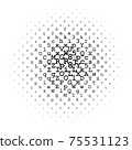 Halftone circle made of letters and digits 75531123