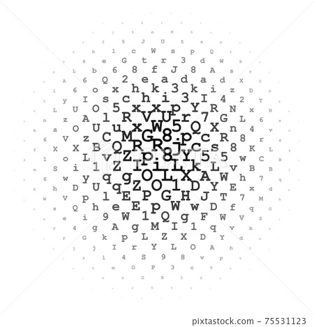 Halftone circle made of letters and digits Halftone circle made of letters and digits 75531123