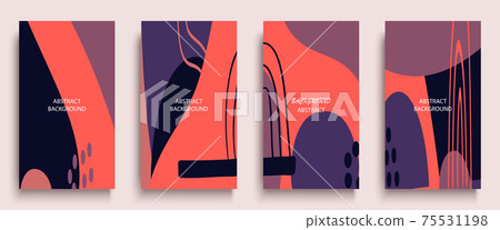 Social media stories and post creative art concept for web, graphic design. Geometric doodle minimalist pattern abstract background. Modern poster template vector illustration set. Trendy neon color Social media stories and post creative art concept for web, graphic design. Geometric doodle minimalist pattern abstract background. Modern poster template vector illustration set. Trendy neon color 75531198