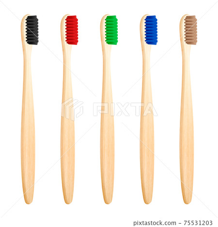 Vector 3d Realistic Brown Wooden, Bamboo Blank Toothbrush Set Isolated on White Background. Design Template, Mockup. Dentistry, Healthcare, Hygiene Concept. Tooth Brush in Front, Top, Side View Vector 3d Realistic Brown Wooden, Bamboo Blank Toothbrush Set Isolated on White Background. Design Template, Mockup. Dentistry, Healthcare, Hygiene Concept. Tooth Brush in Front, Top, Side View 75531203