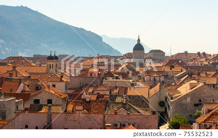 Panorama Dubrovnik Old Town roofs. Europe, Croatia Panorama Dubrovnik Old Town roofs. Europe, Croatia 75532523