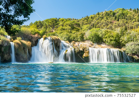 Krka National Park, waterfall Skradinski buk, Croatia. Krka National Park, waterfall Skradinski buk, Croatia. 75532527