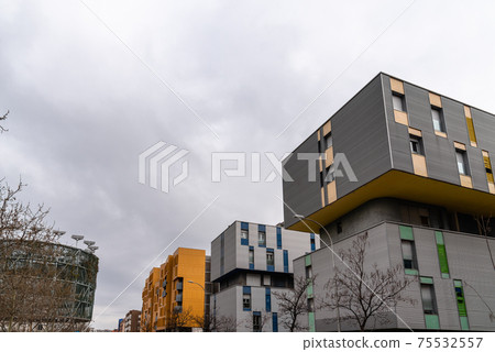 Cityscape with modern social housing in Madrid, 75532557