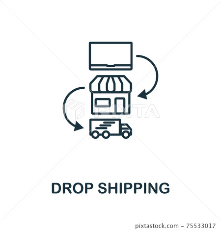 Drop Shipping icon outline style. Thin line creative Drop Shipping icon for logo, graphic design and more Drop Shipping icon outline style. Thin line creative Drop Shipping icon for logo, graphic design and more 75533017