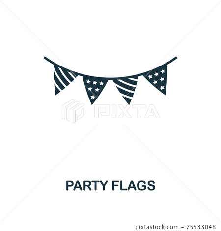 Party Flags creative icon. Simple element illustration. Party Flags concept symbol design from party icon collection. Perfect for web design, apps, software, print. 75533048