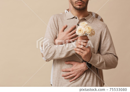 Male Gay Couple Embrace Male Gay Couple Embrace 75533080
