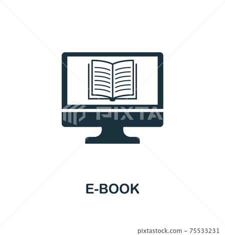 E-Book creative icon. Simple element illustration. E-Book concept symbol design from online education collection. Objects for mobile, web design, apps, software, print. E-Book creative icon. Simple element illustration. E-Book concept symbol design from online education collection. Objects for mobile, web design, apps, software, print. 75533231