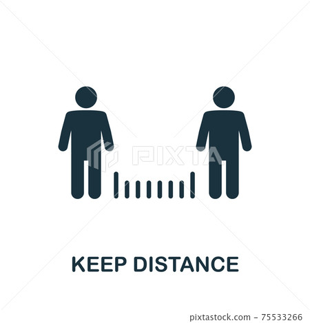 Keep Distance icon. Simple element from new normality collection. Filled monochrome Keep Distance icon for templates, infographics and banners 75533266
