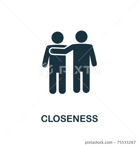 Closeness icon. Simple element from new normality collection. Filled monochrome Closeness icon for templates, infographics and banners 75533267