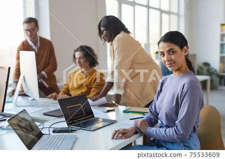 Female IT Developer in Office 75533609