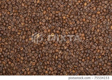 Roasted coffee beans. background. copy space. Free space for text Roasted coffee beans. background. copy space. Free space for text 75534153