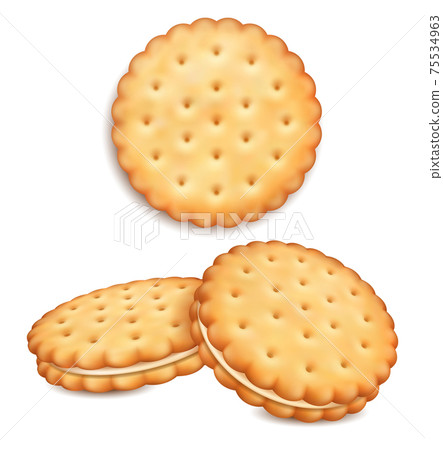 Realistic Detailed 3d Sandwich Cookies Set. Vector Realistic Detailed 3d Sandwich Cookies Set. Vector 75534963