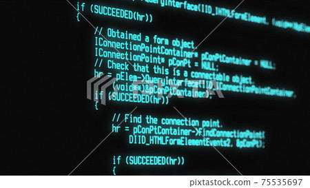 Programming code running over computer screen terminal, hacking concept Programming code running over computer screen terminal, hacking concept 75535697