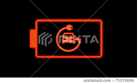 Electric Car Charging Red Indicator Of Battery Loads When Plug Is Connected 75535698
