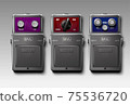 Realistic guitar effects pedals. Vector. 75536720