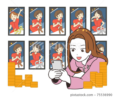 Charge for 10 consecutive gachas of the game Female idol system 75536990