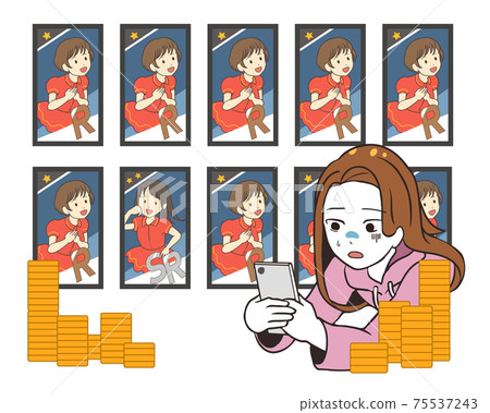 遊戲的連續10個gachas的費用女性後悔偶像系統 遊戲的連續10個gachas的費用女性後悔偶像系統 75537243