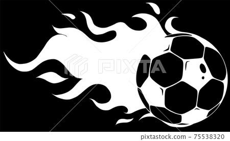 Vector isolated soccer ball. Vector silhouette in black background football ball 75538320