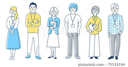 Business person 6 men and women whole body set 75539184