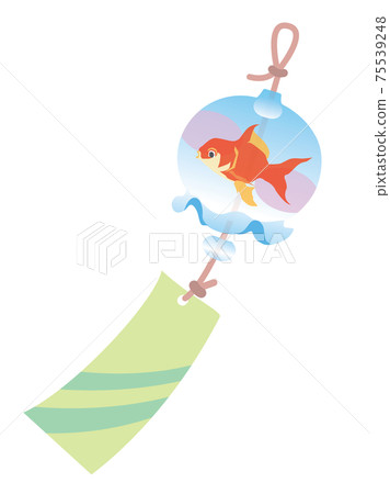 Illustration of summer wind chimes Illustration of summer wind chimes 75539248