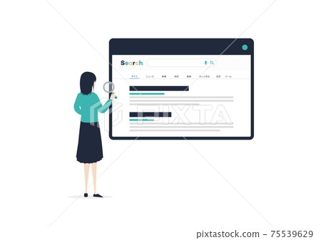 Illustration material of woman to search 75539629