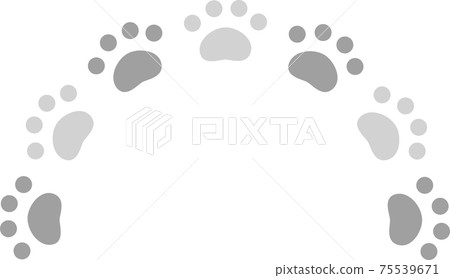 Gray animal footprints semicircle 75539671