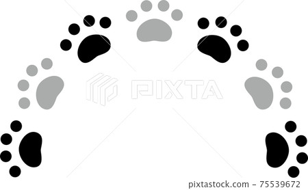 Blue & black animal footprints semicircle Blue & black animal footprints semicircle 75539672