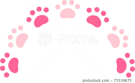 Pink animal footprints semicircle 75539675
