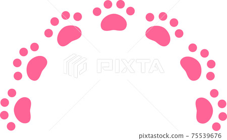 Pink animal footprints semicircle 75539676