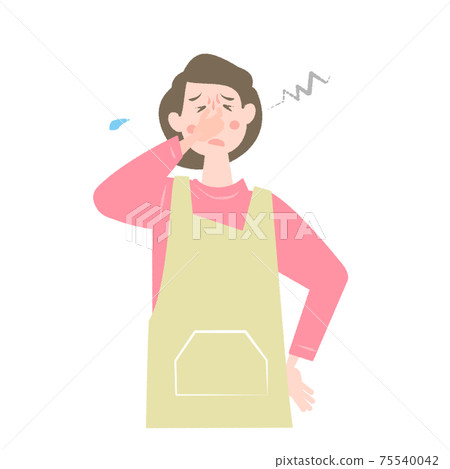 一個看起來不舒服的女人-插圖素材 [75540042] - PIXTA圖庫