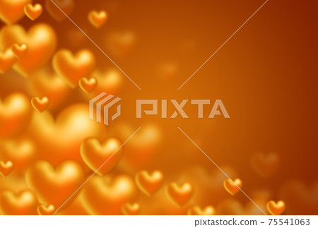Valentine's material An image of an orange three-dimensional heart springing up from diagonally below left. 75541063