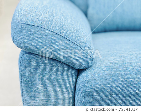 Light blue sofa close-up 75541317