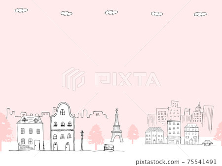 Pencil drawing cityscape 75541491