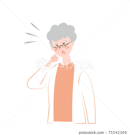 Elderly woman who looks sick - Stock Illustration [75542309] - PIXTA