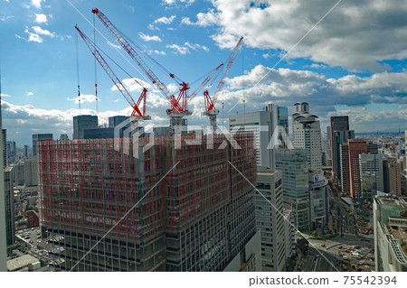 Architectural image Umeda skyscraper photo during construction Architectural image Umeda skyscraper photo during construction 75542394