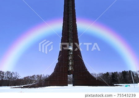 Centennial Memorial Tower with a seven-colored rainbow Centennial Memorial Tower with a seven-colored rainbow 75543239