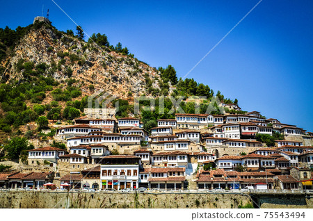 Ottoman cityscape of Berat, Albania 75543494