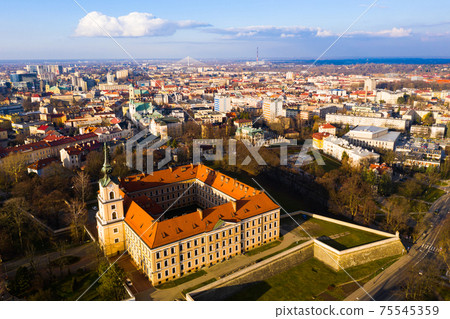 Aerial view of Rzeszow castle, Poland 75545359